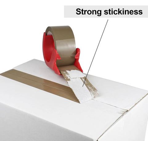 Brown Packing Tape With Dispenser 2.4 Mil Thick 1.88 Inch Wide By 60 Yards 6 Rolls Total Free Dispenser Included sealing a box
