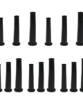 15 Pack Cord Boot Protectors Rubber Strain Relief Sleeves For Power Tool Cords, 5 Sizes, Pro Grade Construction, Prevent Bending Fraying At Connection Points, Fits Angle Grinder Orbital Sander Jig Saw Heat Gun Hedge Trimmer, Cord Management Kit, black rubber sleeves