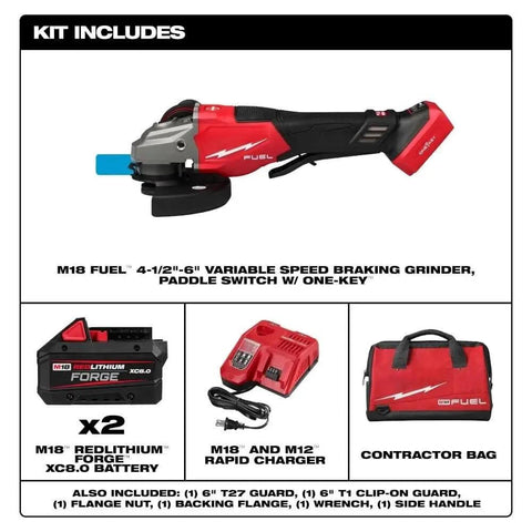 Badass Variable Speed Angle Grinder Kit Featuring A Brushless Motor And Anti Vibration Handle To Power Through Grinding And Cutting Jobs Without Breaking A Sweat, includes a variable speed grinder and accessories.