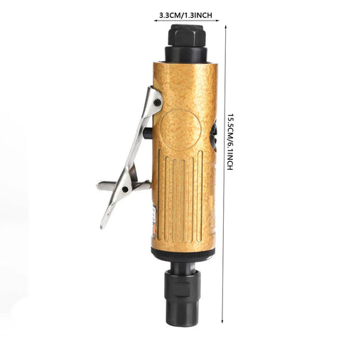 Rock Solid Metal Straight Shank Pneumatic Air Die Grinder, compact 6.1-inch tool for precision grinding and polishing.