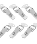 Get These Solid 72mm Stainless Steel Spring Toggle Lock Latches For Secure Storage And Heavy Duty Cabinet Doors With Easy Install Kit, featuring six durable silver latches.