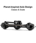 3mm Planet Axles with Brass Steering Knuckles for 1/30 Scale Axial SCX30 RC Crawler Upgrade Kit, heavy duty drive system displayed