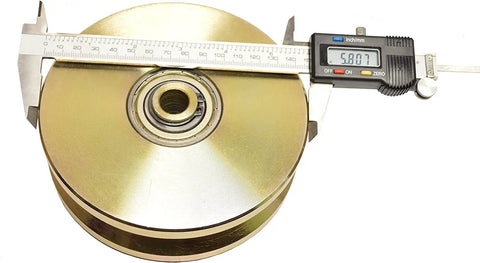 Heavy Duty 6 Inch V Groove Wheels With Double Bearing For Vinyl Aluminum Sliding Gate 6000 Lb Roller Gold Finish measuring tools