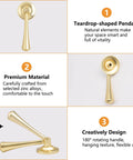 Teardrop Shaped Cabinet Pulls 4 Pack Solid Brushed Gold Pendant Handles Knobs Zinc Alloy With Mounting Screws Features