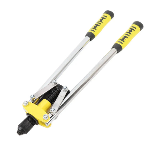 Get This Double Handle Hand Rivet Nut Tool For Super Efficient Riveting Up To 4.8Mm With Ergo Design And Alloy Steel Build Perfect For Auto Car Moto Home And Pro Jobs. double-handle rivet nut tool, alloy steel, yellow grips