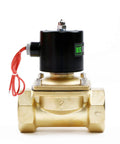 One And A Half Inch Brass Electric Solenoid Valve 12V DC Normally Closed Viton Seal For Gasoline Diesel Oils And Lubricants With Fast Actuation