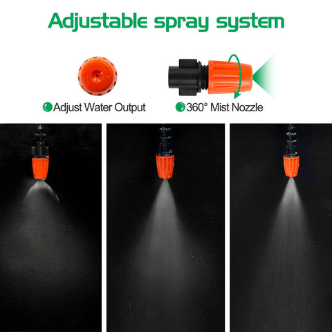 DIY Auto Drip Irrigation Kit 1/4 Inch, 50 Feet For Greenhouses And Gardens, Adjustable Mist Or Columnar Nozzle, Water Saving System For Plants And Lawns, Easy Setup, Durable, Low Maintenance Irrigation Solution