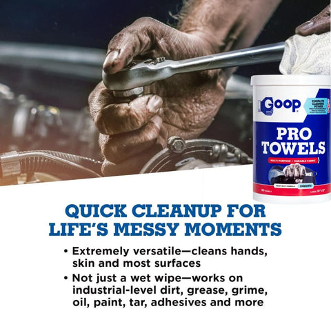 Go To Heavy Duty Cleaning Wipes For Tough Multi Surface Jobs Extra Large 10x12 Inch Towels, shown cleaning engine tools