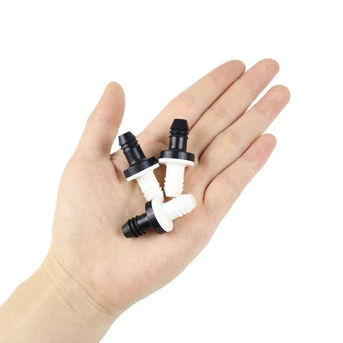 BBTUS 3/8 inch inline vacuum barbed check valve ABS white body with black fittings for fuel gas liquid lines 4-pack