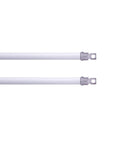 Slick Pair Of Adjustable Swivel Curtain Rods In Crisp White, 21 To 38 Inch Petite 5/16 Diameter Bar for Lightweight Drapes.