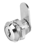 Heavy Duty Zinc Alloy Cam Cabinet Locks 5 8 Inch Throw 3 Pack Keyed Alike Solid Silver Finish close-up angle view.