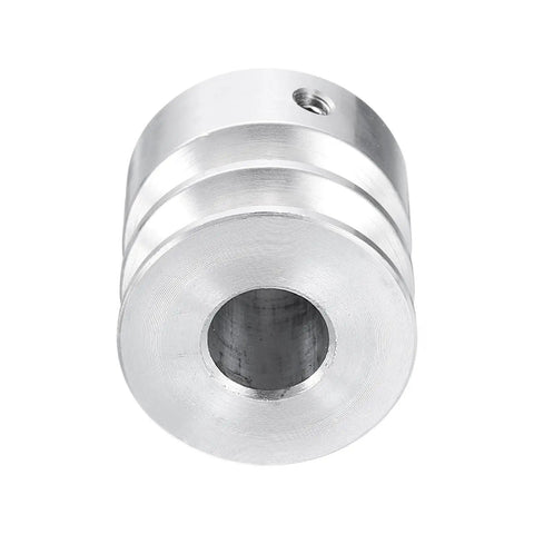 Beefy Aluminum Alloy V-Type Pulley With 12mm Bore And Double Groove for 6mm PU Round Belt, 30mm Outer Diameter, durable metal finish.