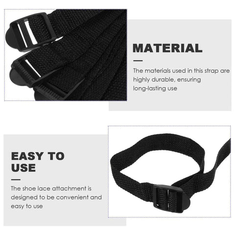 Close-up of Pro Grade Lawn Aeration Sandals' adjustable black straps, showcasing durability and ease of use.