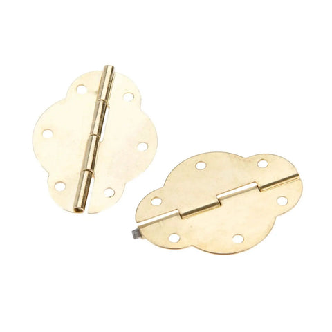 Antique Bronze Hinge Set For Small Cabinets And Boxes Gold Tone Wooden Box Hinge 46 By 35mm 4 Pack shown in detail
