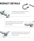 Product details of 304 Stainless Steel Bow D Ring Shackles Heavy Duty Screw Pin Anchor Shackle Set 5/32 Inch for marine use.