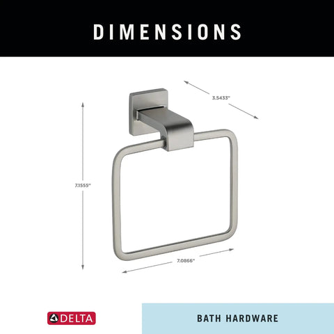 Square Stainless Steel Towel Ring For Kitchen And Bathroom Durable Brilliance Finish Hand Towel Holder dimensions