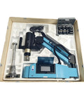 Dejun Electric Tapping Machine M3 To M16 Digital Tapper in storage case with 9pcs collets and touchscreen display.