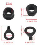 Three Eighths Inch Bike Axle Nut and Hub Washer Kit for Front and Rear Wheels with dimensions and details shown