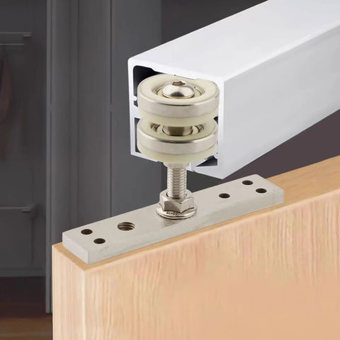 Silent Rolling Folding Door Pulley Crafted For A Hella Smooth Glide On Top Hung Wood Screens And Barn Tracks Built Tough Zinc Alloy Hardware Replacement Unit Silver with nylon wheel and zinc body.