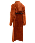 Rear view of Leather Welding Apron With Sleeve Heavy Duty Flame Resistant Shield Open Back Design Keeps You Cool While You Grind Weld Or Cut