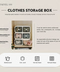 Kick It Organized With Top Tier Stackable Underwear Drawer Box featuring heavy duty PP plastic, three-grid design for socks and underwear.