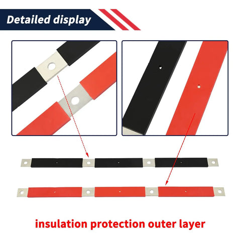 Heavy Duty Positive And Negative Battery Terminal Bus Bar For Volvo Vn Vnl Vnm 2004 To 2019 detailed display of insulation layer and hardware.