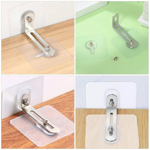 No Drill 10 Pack Furniture Wall Anchor Kit 6x6 Acrylic Stainless Steel Easy Install Anti Tip For TVs Shelves Cabinets And More Keeps Your Home Safe For Kids And Pets, transparent wall anchors on furniture