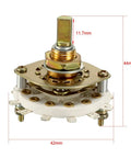 1 Pole 10 Position Band Selector Rotary Switch With Plastic Knob 11 Pins 9.7mm Mount Hole 6mm Shaft 11.7mm Shaft Length