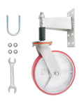 Kickass 8 Inch Heavy Duty Gate Caster Wheel Providing A Sweet 800 Pound Load Capacity, includes mounting hardware for installation.