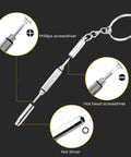 Phillips and flat head screwdrivers, nut driver of the Grab And Go All In One Eyeglass Repair Kit With 1000 Small Screws Nuts Washers