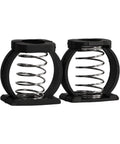 2Pcs Folding Bike Enhanced Hinge Clamp For Brompton Spring C Buckle Accessory with durable black finish and stainless spring.