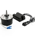 Rock Solid Black 12 Volt 17 Amp Alternator Generator Conversion Kit With Electronic Regulator, components showing, compact design for easy install.