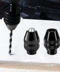 Black Six Piece Quick Change Keyless Chuck Kit for Dremel Rotary Tools 1/32 to 1/8 Inch Shank Replacement Drill Chuck Adapter