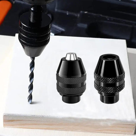 Black Six Piece Quick Change Keyless Chuck Kit for Dremel Rotary Tools 1/32 to 1/8 Inch Shank Replacement Drill Chuck Adapter