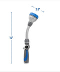 Elevated 14 Inch Hose End Watering Wand With Seven Pattern Spray And No Fuss Thumb Flow Control Easy Glide Ergonomic Handle