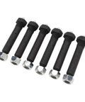 Greaseable Spring Shackle Bolts Set Heavy Duty 9 16 By 3 Inch M11x1.25 With Knurled Shoulder Lock Nuts 6 Pcs For Trailer Axles 2000 To 7000 And Suspension Repair, 6 black greaseable bolts with lock nuts