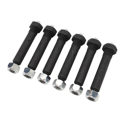 Greaseable Spring Shackle Bolts Set Heavy Duty 9 16 By 3 Inch M11x1.25 With Knurled Shoulder Lock Nuts 6 Pcs For Trailer Axles 2000 To 7000 And Suspension Repair, 6 black greaseable bolts with lock nuts