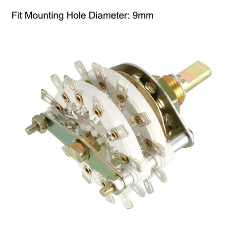 Band Selector Rotary Switch 2 Pole 11 Position, 2 Deck, 24 Pin, 9mm Thread, 6mm Shaft for Electronics Projects