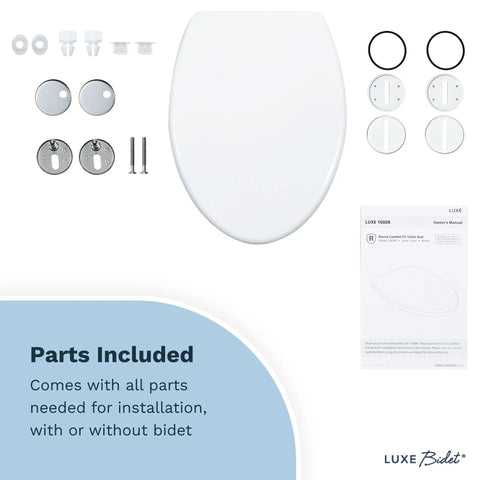 Elongated Comfort Fit Toilet Seat With Slow Close, Quick Release Hinges, Non Slip Bumpers, Easy Install, parts included
