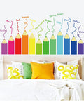 Colorful Kids Educational Wall Decals Set For Nursery Playroom Classroom Peel And Stick Removable Wall Stickers with pencil design