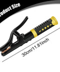 Heavy Duty Copper Welding Clamp For 800 To 1000 Amp Stick Welders High Heat Burn Shield Ground Electrode Holder Super Cool Grip Tool, 30cm/11.81inch, black and yellow design.