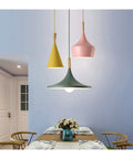 Modern Metal Pendant Lights For Living Room Bedroom Kitchen Office Restaurant Set Up Colorful Hanging Lamps with floral setting.