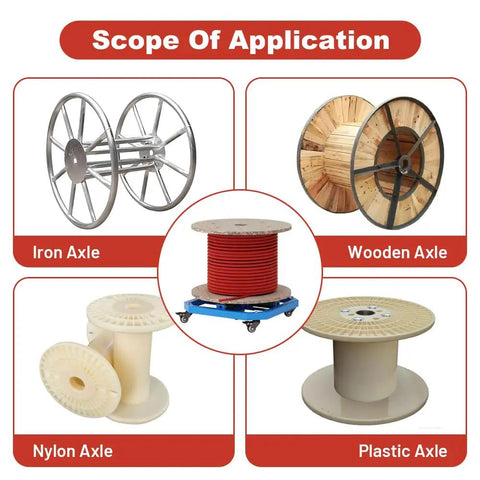 Cable Reel Turntable With Locking Wheels For Reels Up To 36 Inch Diameter Portable Wire Spool Rack 1000 Lb Load Capacity Blue Cable Caddy for iron, wooden, nylon, and plastic axles