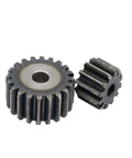 Heavy Duty Steel Motor Pinion Gear And Spur Gear Set For Industrial Transmissions With Fixing Screw 20mm Thick Teeth Range 10 To 25
