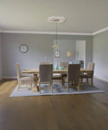 Dining room with 36 Inch Ceiling Medallion PVC Urethane Contemporary Architectural Grade Decor Ready To Paint Canopy on ceiling