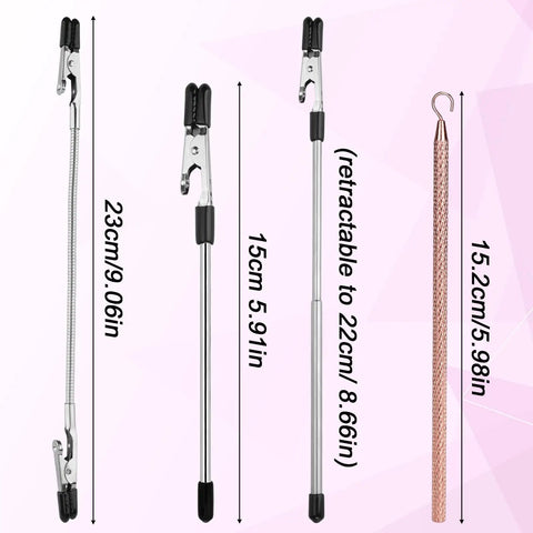 Three Piece Bracelet Helper Tools Set With Retractable Anti Slip Clip And Dual Head Hook For Easy Put On And Take Off Jewelry