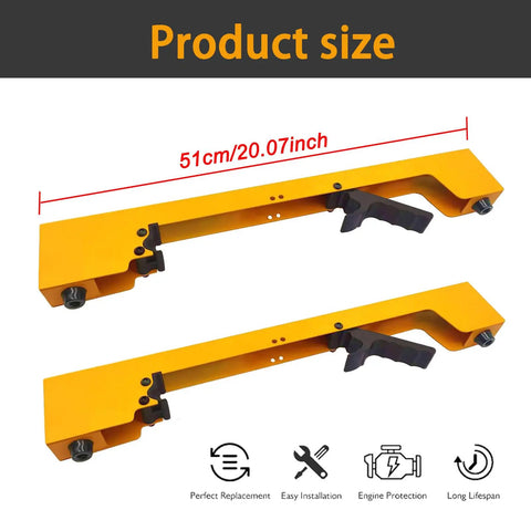 2 Pack Miter Saw Mounting Brackets For DMS01A DMS03A And PM7002 Stand, yellow tool mounts, 51cm length, side view