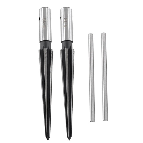Pro Grade T Handle Tapered Reamer Set For Bridge Pin And End Pin Holes, 1 Eighth To 1 Half Inch And 3 Sixteenth To 5 Eighth Inch, 2 Pieces