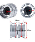 RC Car Repair Kit One Fourteenth Scale Aluminum Alloy Front And Rear Wheel Rim Hub 6x6 Set with dimensions shown