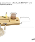 Aquala Extendable Bathtub Tray Caddy With Book Stand And Wine Glass Holder Phone Stand Foldaway Bar holds bath tools